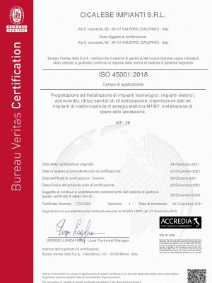 CICALESE IMPIANTI S.R.L. - ISO 45001 - Ver1