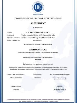 Cicalese Impianti srl_ISO 30415